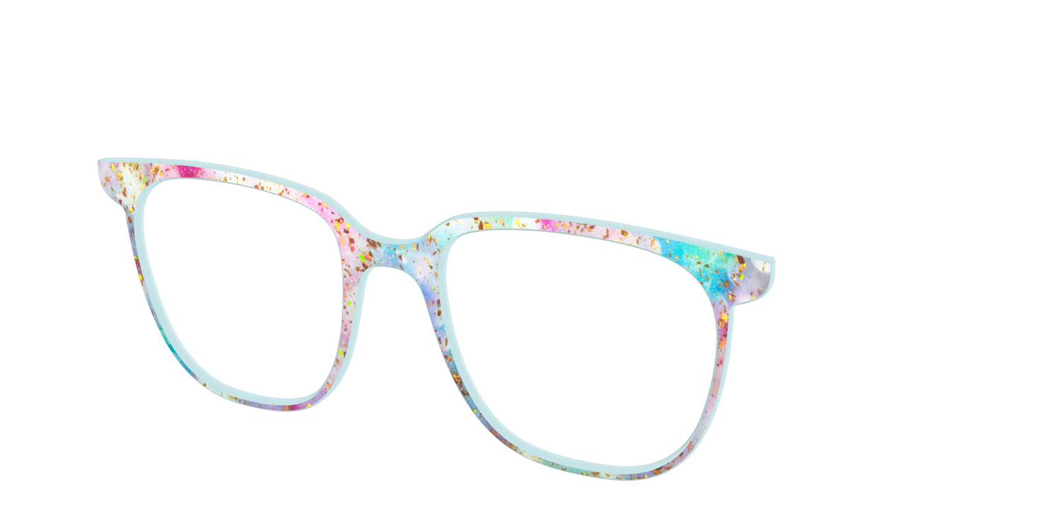 The Pixie Bokeh with Gold Flakes - Angle Top Image - Pair Eyewear