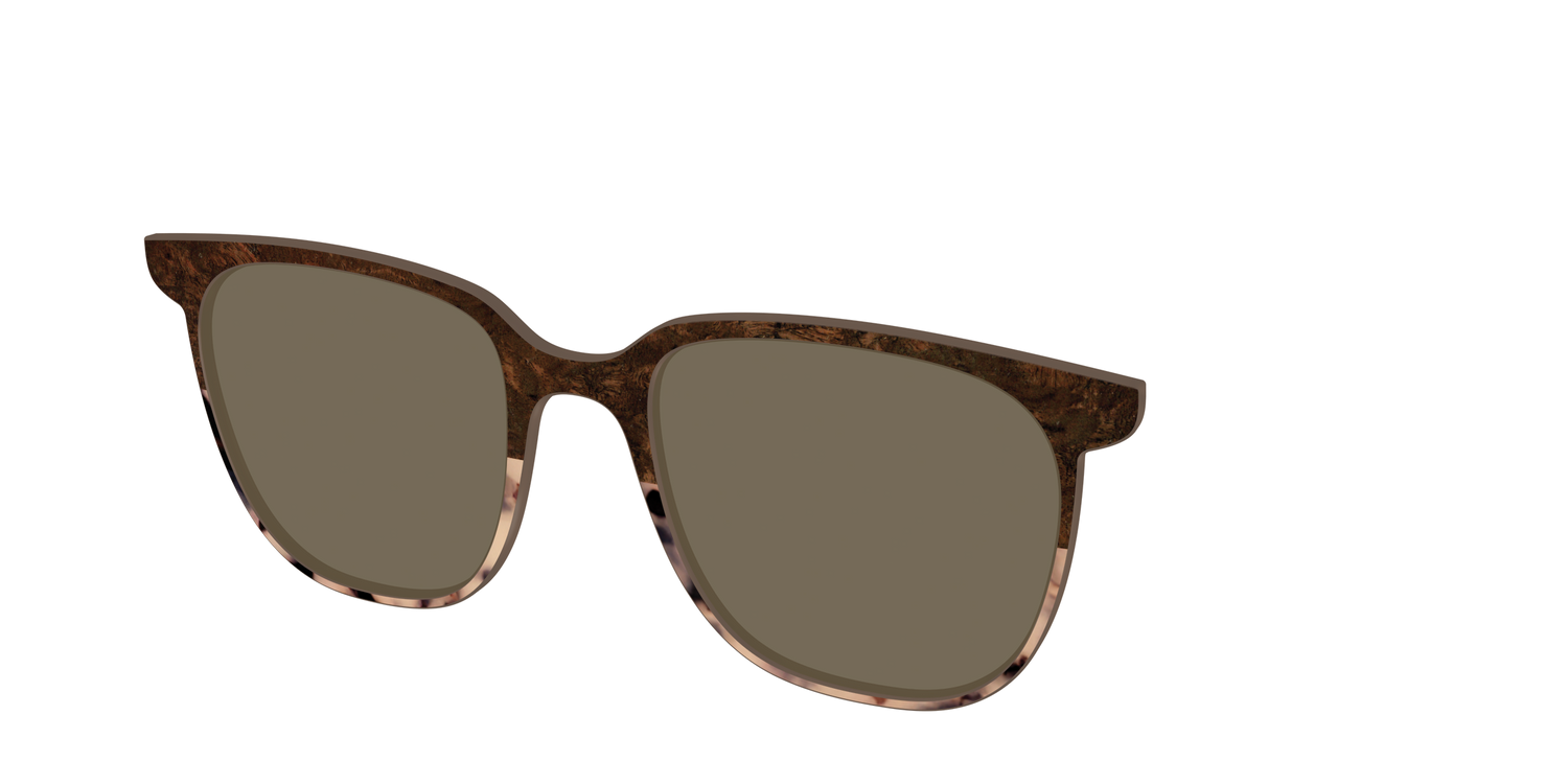 The Polarized Dark Oak Tortoise Split Sun Top - Angle Top Image - Pair Eyewear