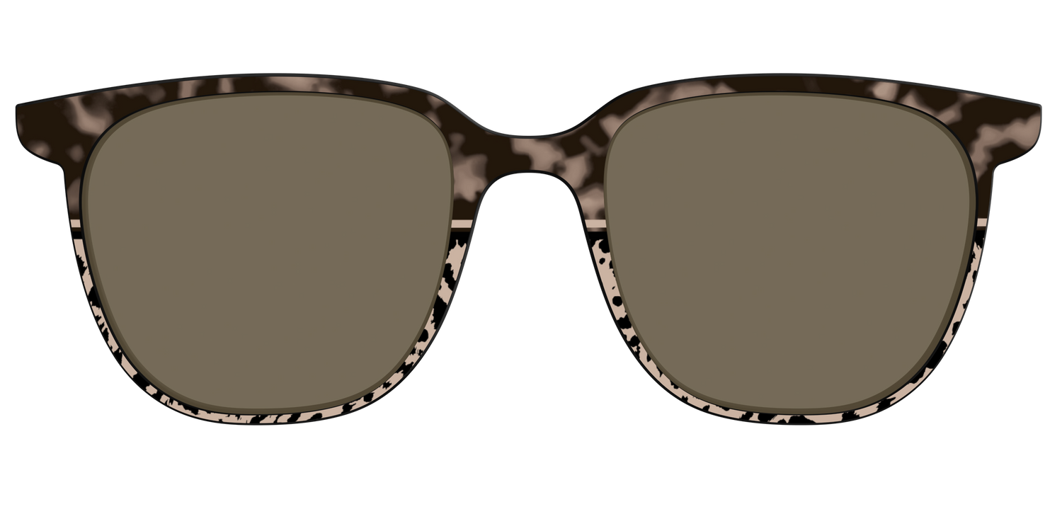 The Polarized Ink Blot Tortoise Split Sun Top - Front Top Image - Pair Eyewear