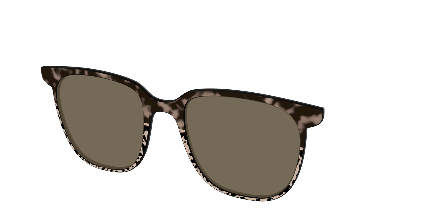 The Polarized Ink Blot Tortoise Split Sun Top - Angle Top Image - Pair Eyewear