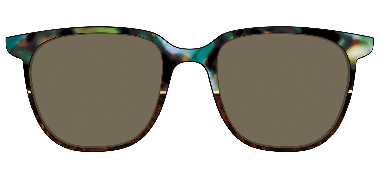 The Polarized Mirage Split with Gold Foil Sun Top - Front Top Image - Pair Eyewear