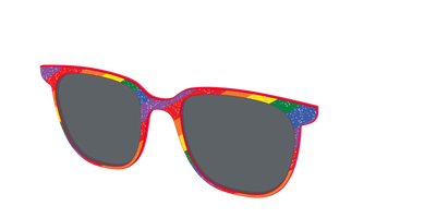 The Polarized Traditional Pride Flag Glitter Sun Top - Angle Top Thumbnail - Pair Eyewear