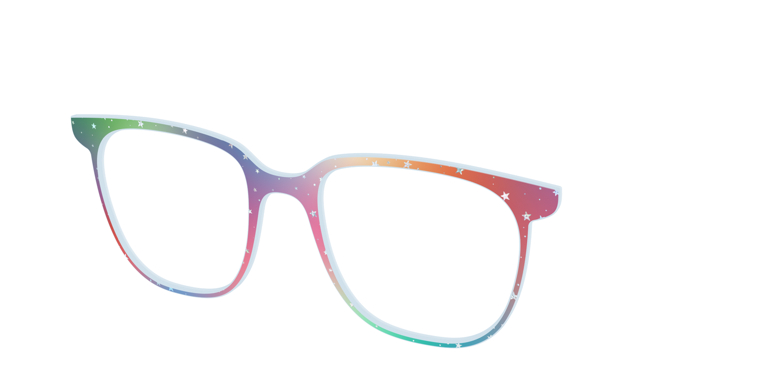 The Rainbow Holographic Celestial - Angle Top Image - Pair Eyewear