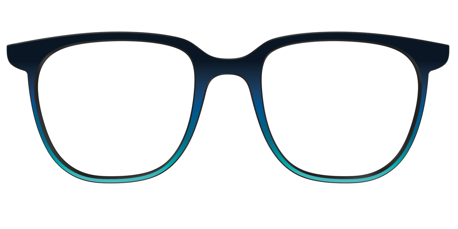 The Royal Blue to Seafoam Gradient - Front Top Image - Pair Eyewear