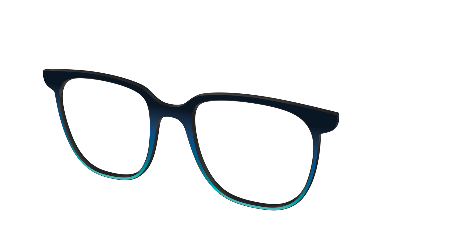 The Royal Blue to Seafoam Gradient - Angle Top Image - Pair Eyewear
