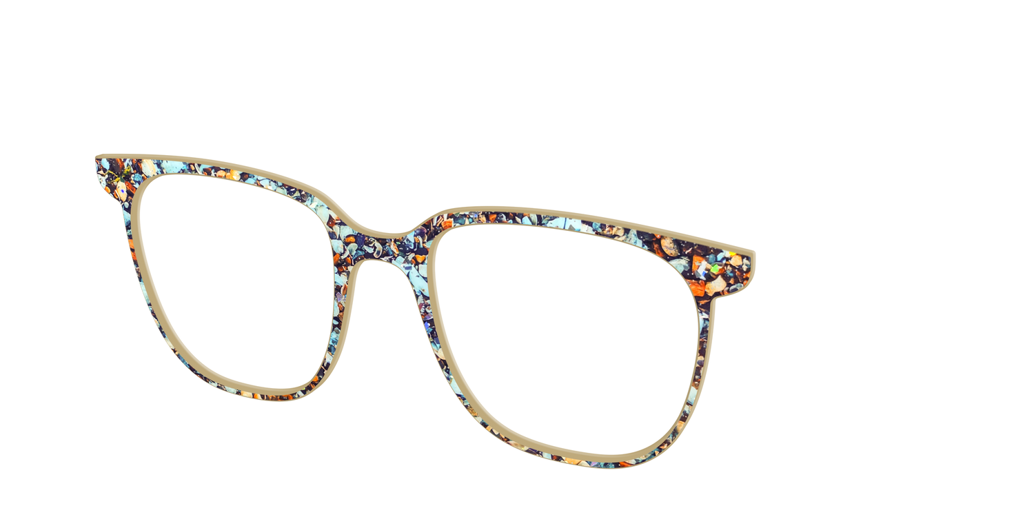 The Seashell Tortoise with Holographic Glitter - Angle Top Image - Pair Eyewear