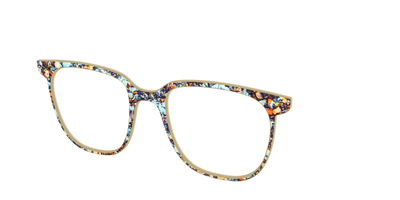 The Seashell Tortoise with Holographic Glitter - Angle Top Thumbnail - Pair Eyewear