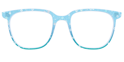 The Sky Blue Crystal with Daisy Glitter - Front Top Thumbnail - Pair Eyewear