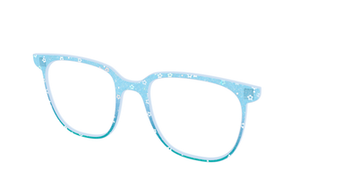 The Sky Blue Crystal with Daisy Glitter - Angle Top Thumbnail - Pair Eyewear