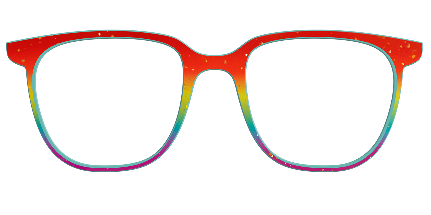 The Spectrum Gradient with Gold Flakes - Front Top Image - Pair Eyewear