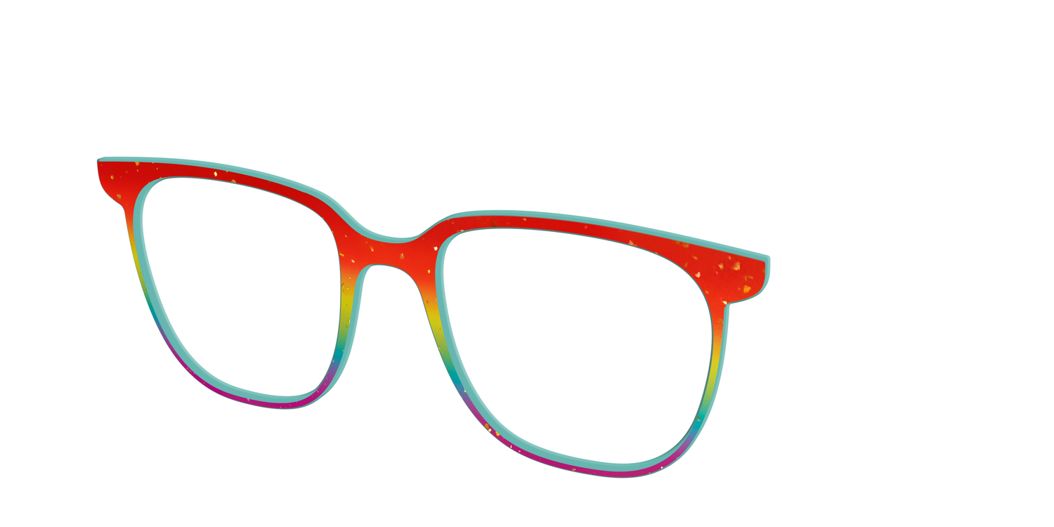 The Spectrum Gradient with Gold Flakes - Angle Top Image - Pair Eyewear