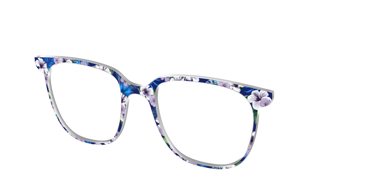 The Tropical Blue Blossoms - Angle Top Image - Pair Eyewear