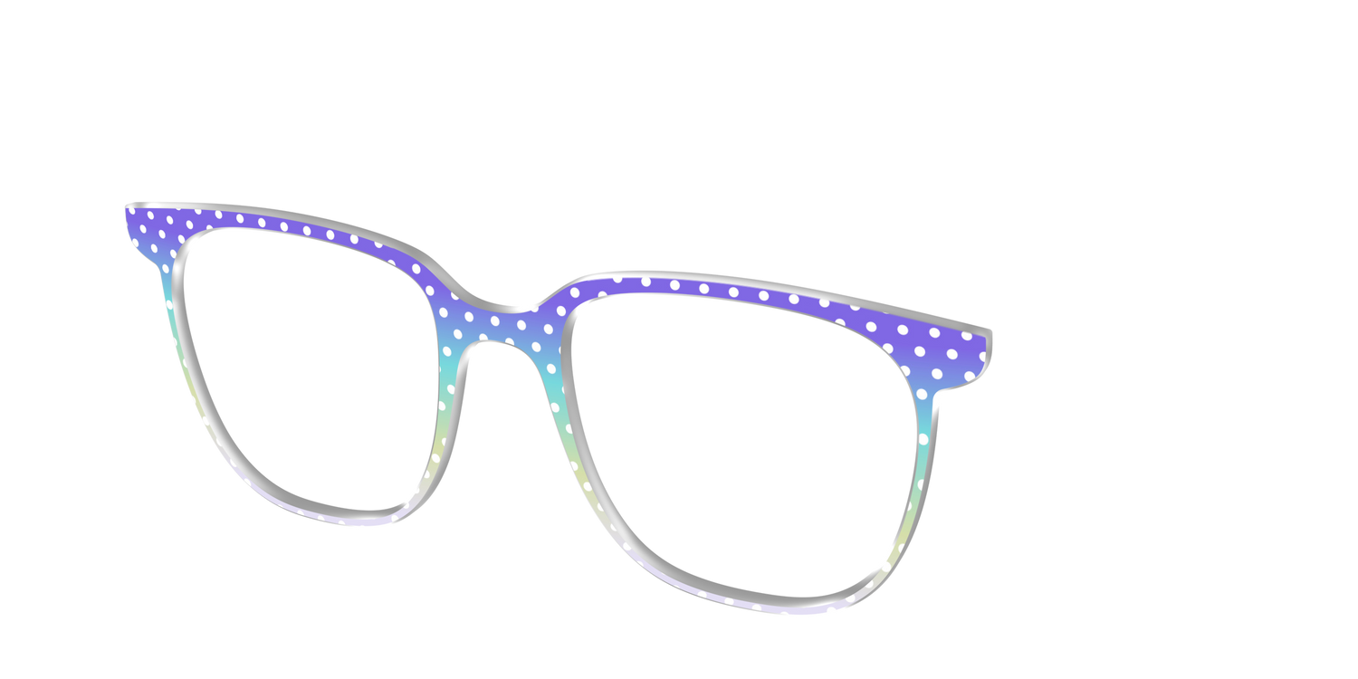The Violet to Thistle Gradient Polka Dot - Angle Top Image - Pair Eyewear