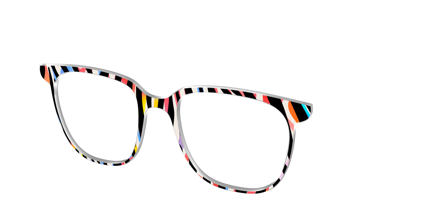 The Vivid Zebra Stripes - Angle Top Image - Pair Eyewear