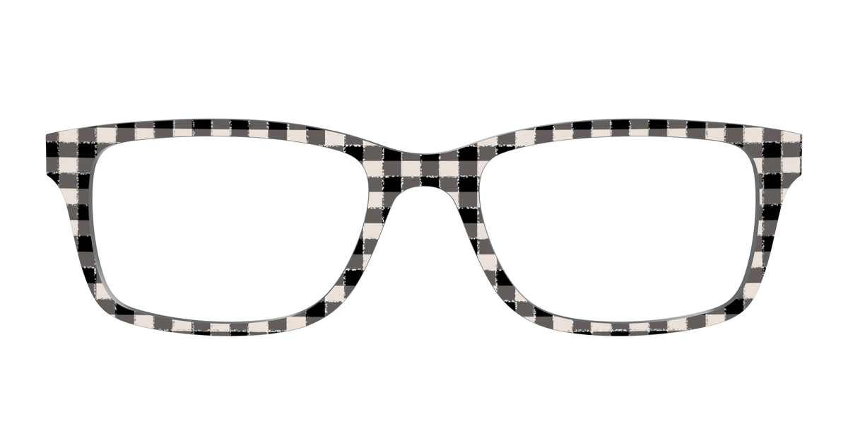 The Black Buffalo Check with Glitter - Front Top Image - Pair Eyewear