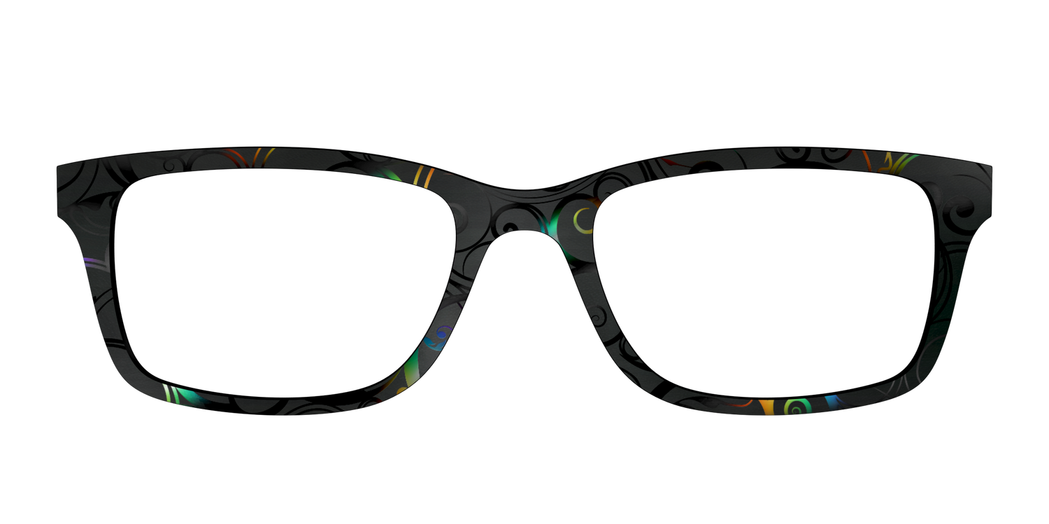 The Black Holographic Scrolls - Front Top Image - Pair Eyewear