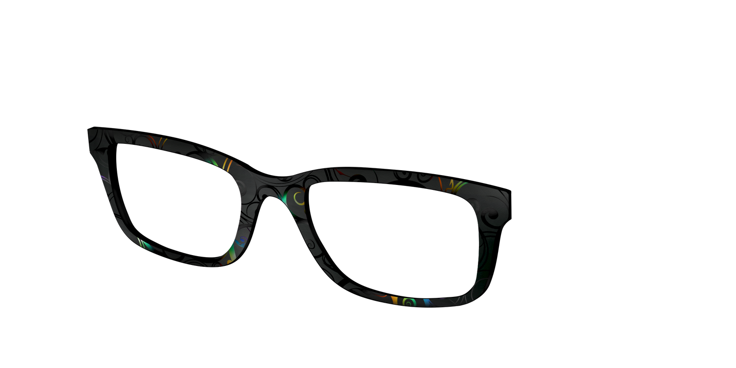 The Black Holographic Scrolls - Angle Top Image - Pair Eyewear