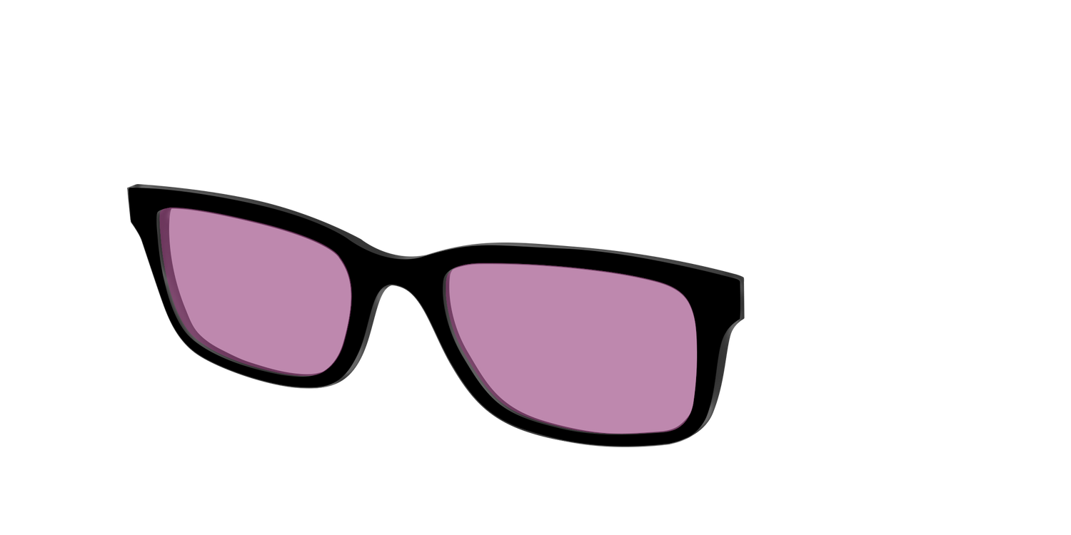 The Black with Pink Racquet Sport Lens - Angle Top Image - Pair Eyewear
