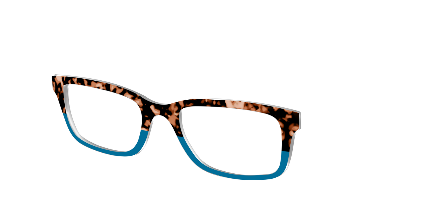 The Bondi Blue Tortoise Split - Angle Top Image - Pair Eyewear