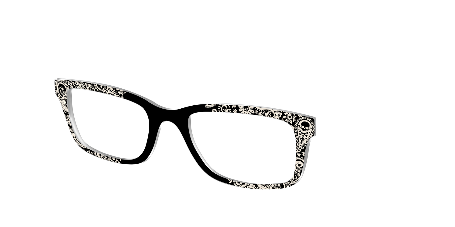 The Bone White Paisley - Angle Top Image - Pair Eyewear