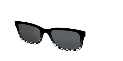 The Polarized Checkerboard Fade Sun Top - Angle Top Thumbnail - Pair Eyewear