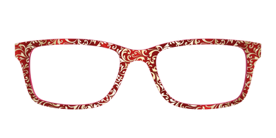 The Crimson Flair Shimmer with Gold Foil - Front Top Thumbnail - Pair Eyewear