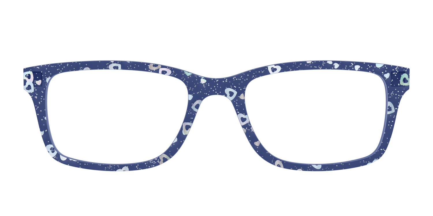 The Denim Heart Glitter Crystal - Front Top Image - Pair Eyewear