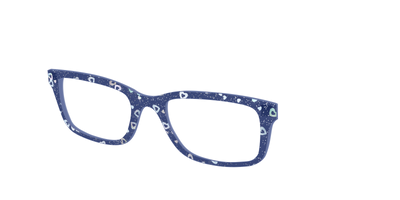 The Denim Heart Glitter Crystal - Angle Top Thumbnail - Pair Eyewear