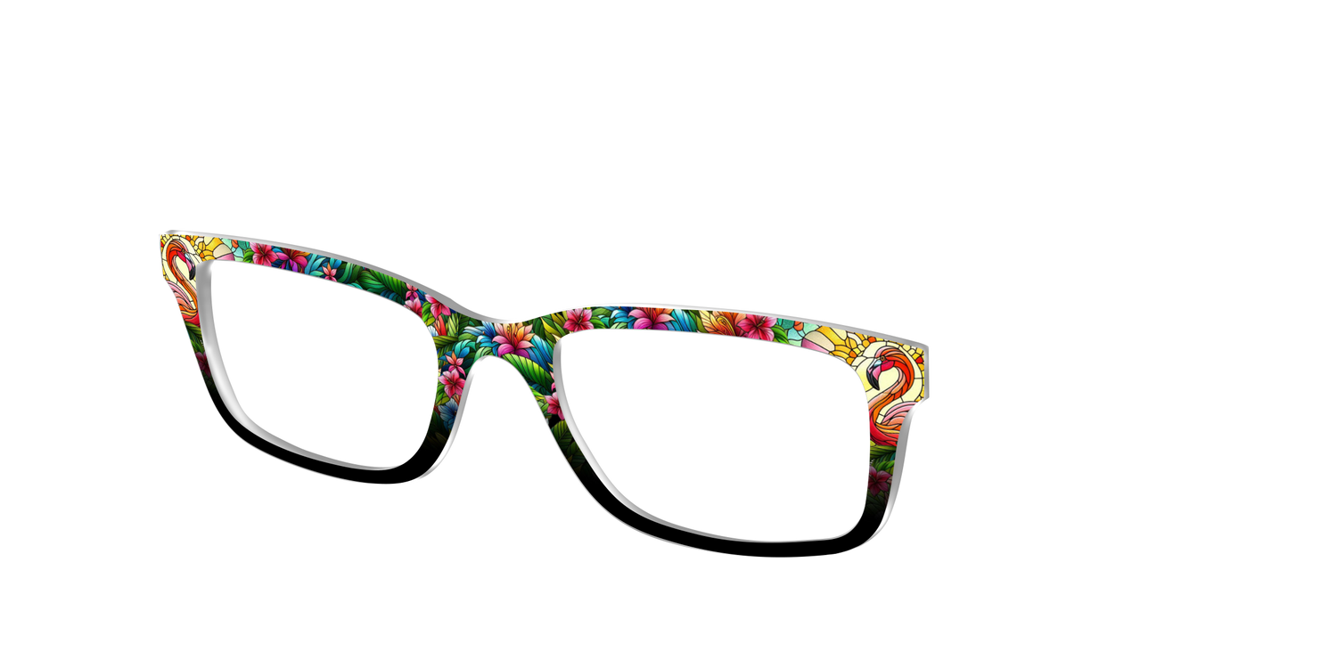 The Flamingo Stained Glass - Angle Top Image - Pair Eyewear