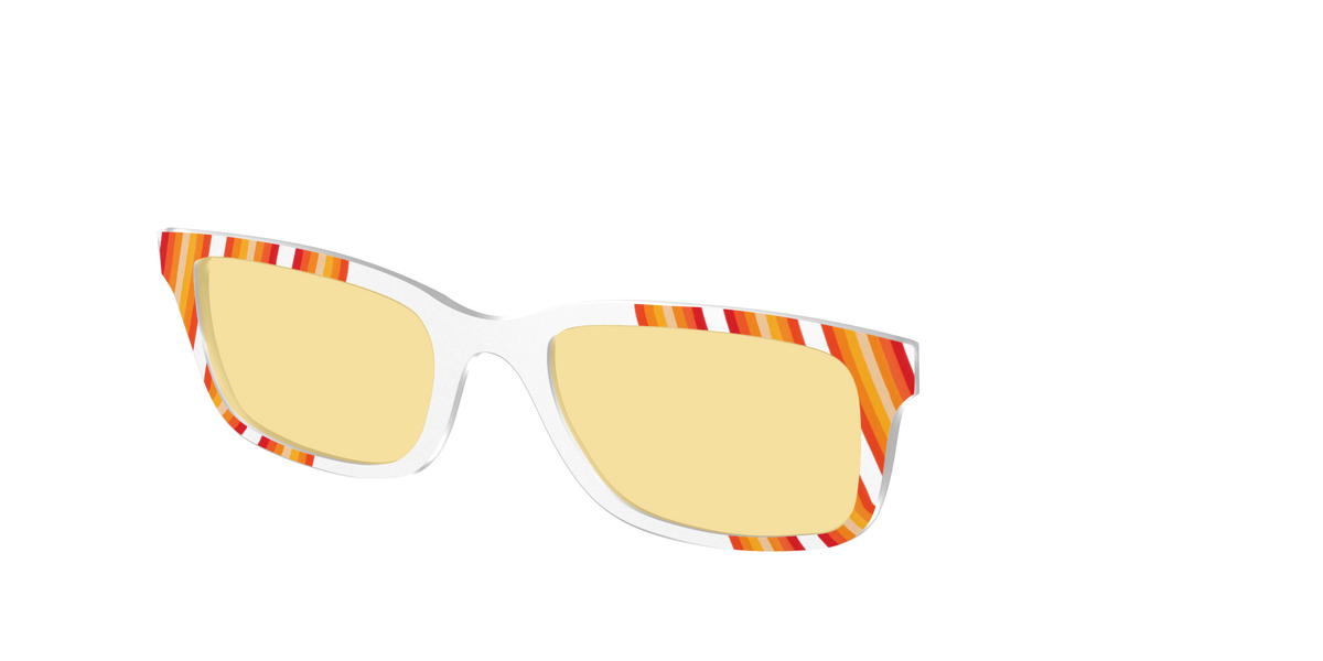 The Groovy Stripes with Citrine Yellow Lens - Angle Top Image - Pair Eyewear