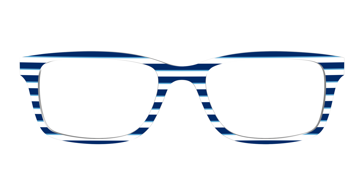 The Navy Stripes - Front Top Image - Pair Eyewear
