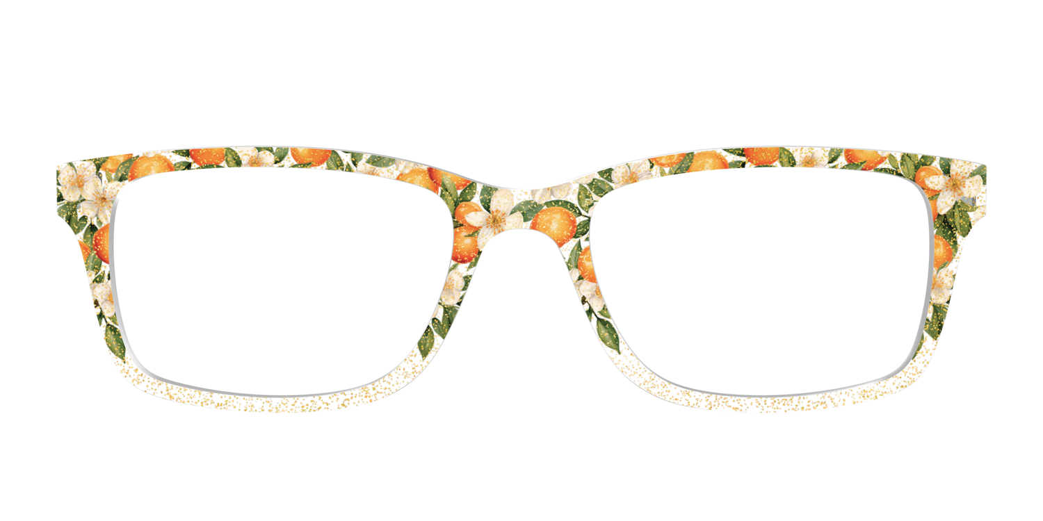 The Orange Blossom Glitter Crystal - Front Top Image - Pair Eyewear