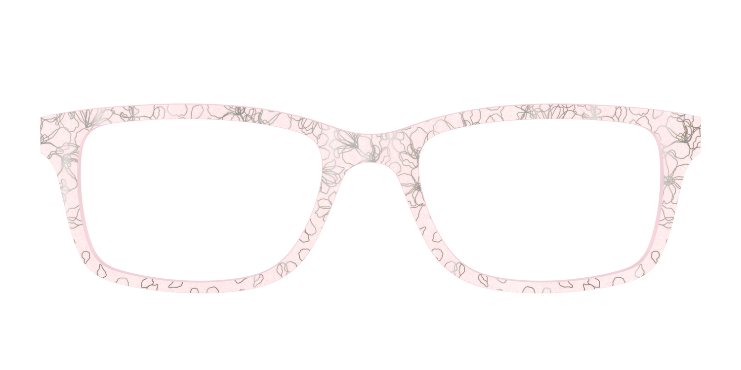 The Pink Shimmer Petals with Silver Foil - Front Top Image - Pair Eyewear