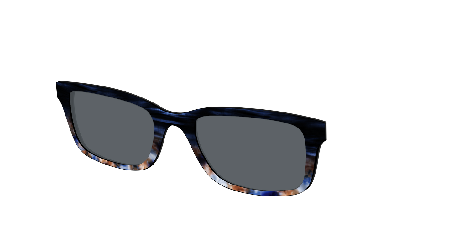 The Polarized Blue Horn Tortoise Sun Top - Angle Top Image - Pair Eyewear