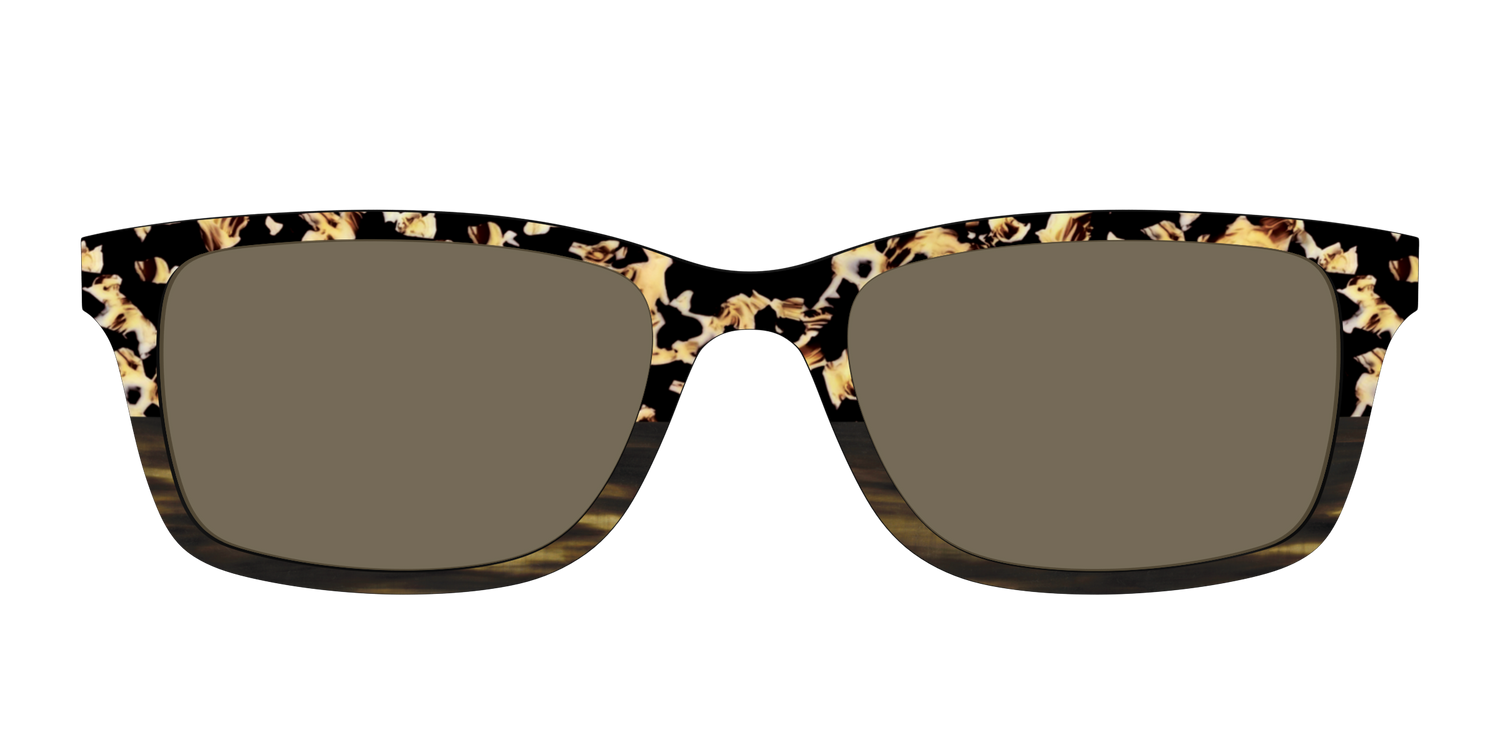 The Polarized Caramel Tortoise Horn Split Sun Top - Front Top Image - Pair Eyewear