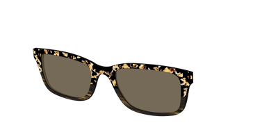 The Polarized Caramel Tortoise Horn Split Sun Top - Angle Top Thumbnail - Pair Eyewear