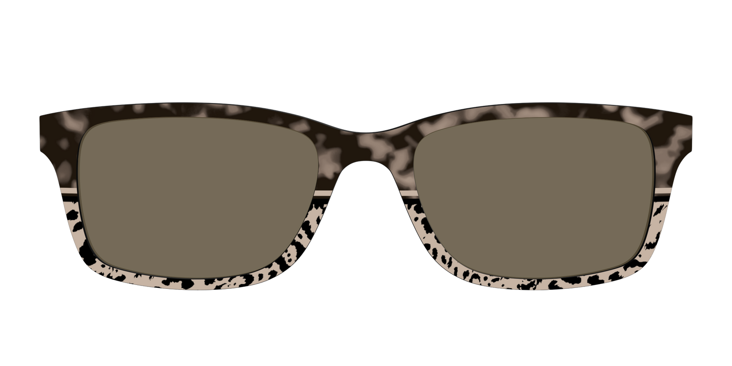 The Polarized Ink Blot Tortoise Split Sun Top - Front Top Image - Pair Eyewear