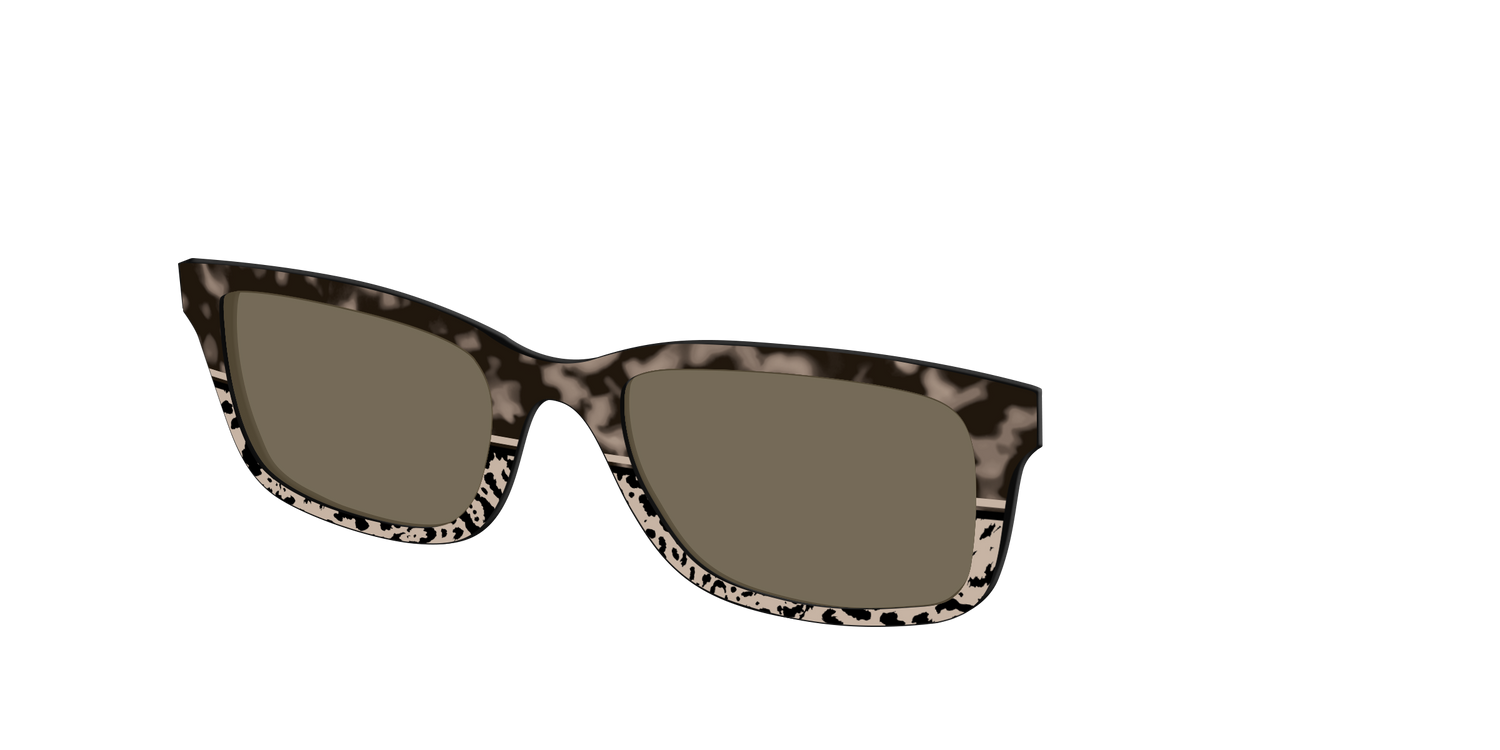 The Polarized Ink Blot Tortoise Split Sun Top - Angle Top Image - Pair Eyewear