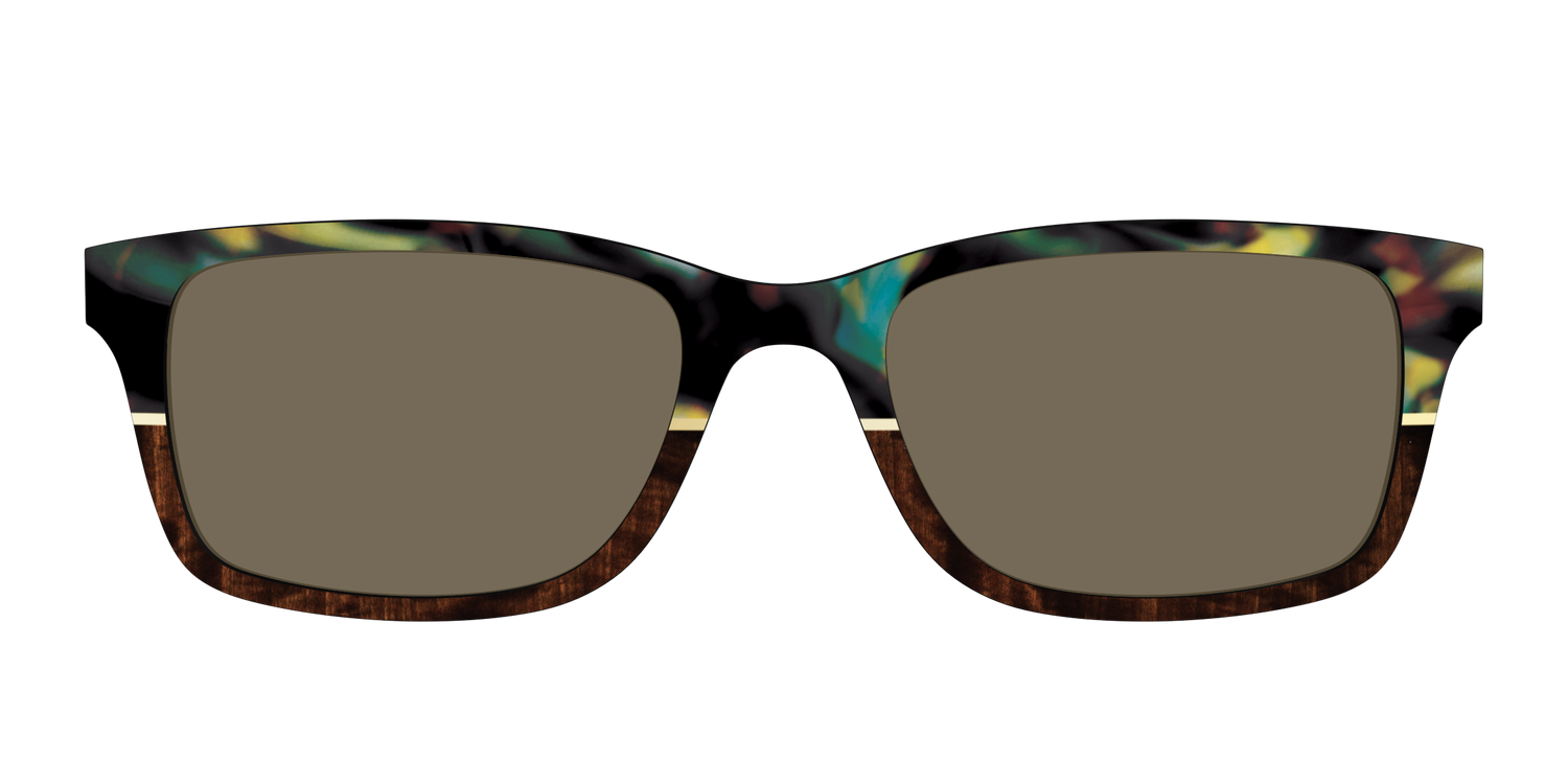 The Polarized Mirage Split with Gold Foil Sun Top - Front Top Image - Pair Eyewear