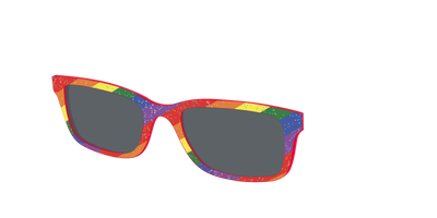 The Polarized Traditional Pride Flag Glitter Sun Top - Angle Top Thumbnail - Pair Eyewear