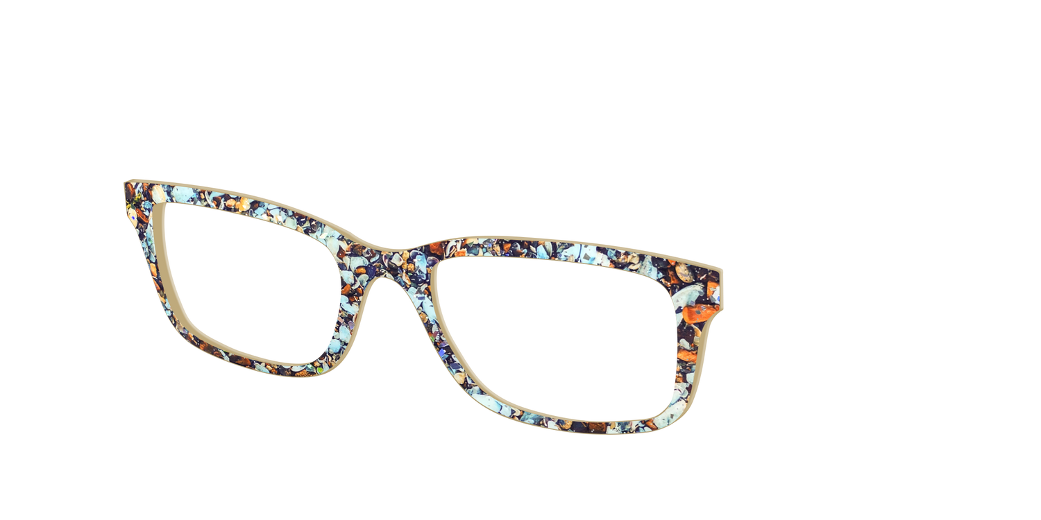 The Seashell Tortoise with Holographic Glitter - Angle Top Image - Pair Eyewear