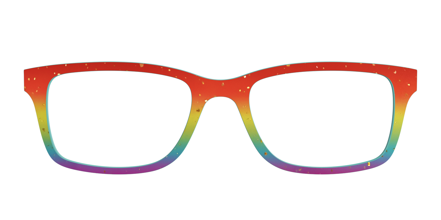 The Spectrum Gradient with Gold Flakes - Front Top Image - Pair Eyewear