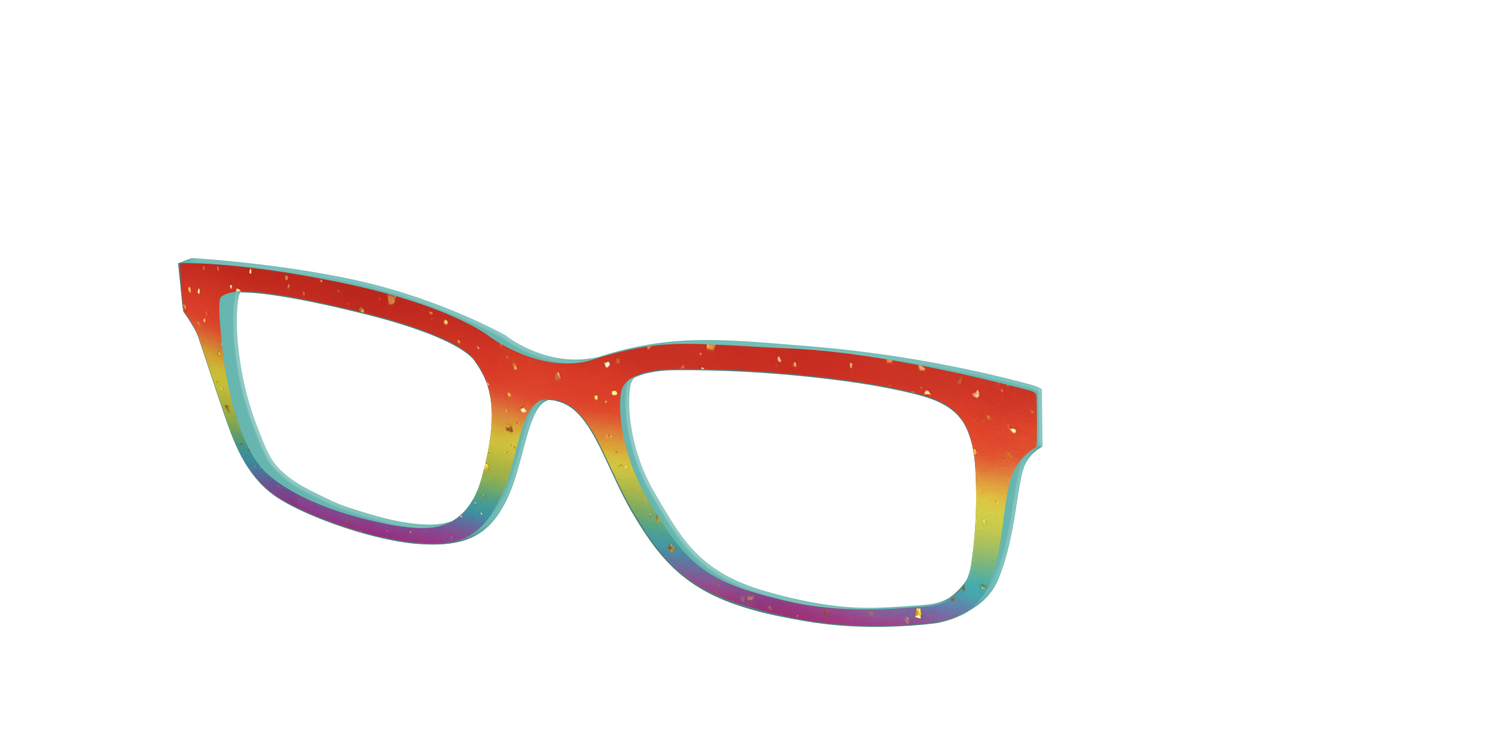 The Spectrum Gradient with Gold Flakes - Angle Top Image - Pair Eyewear