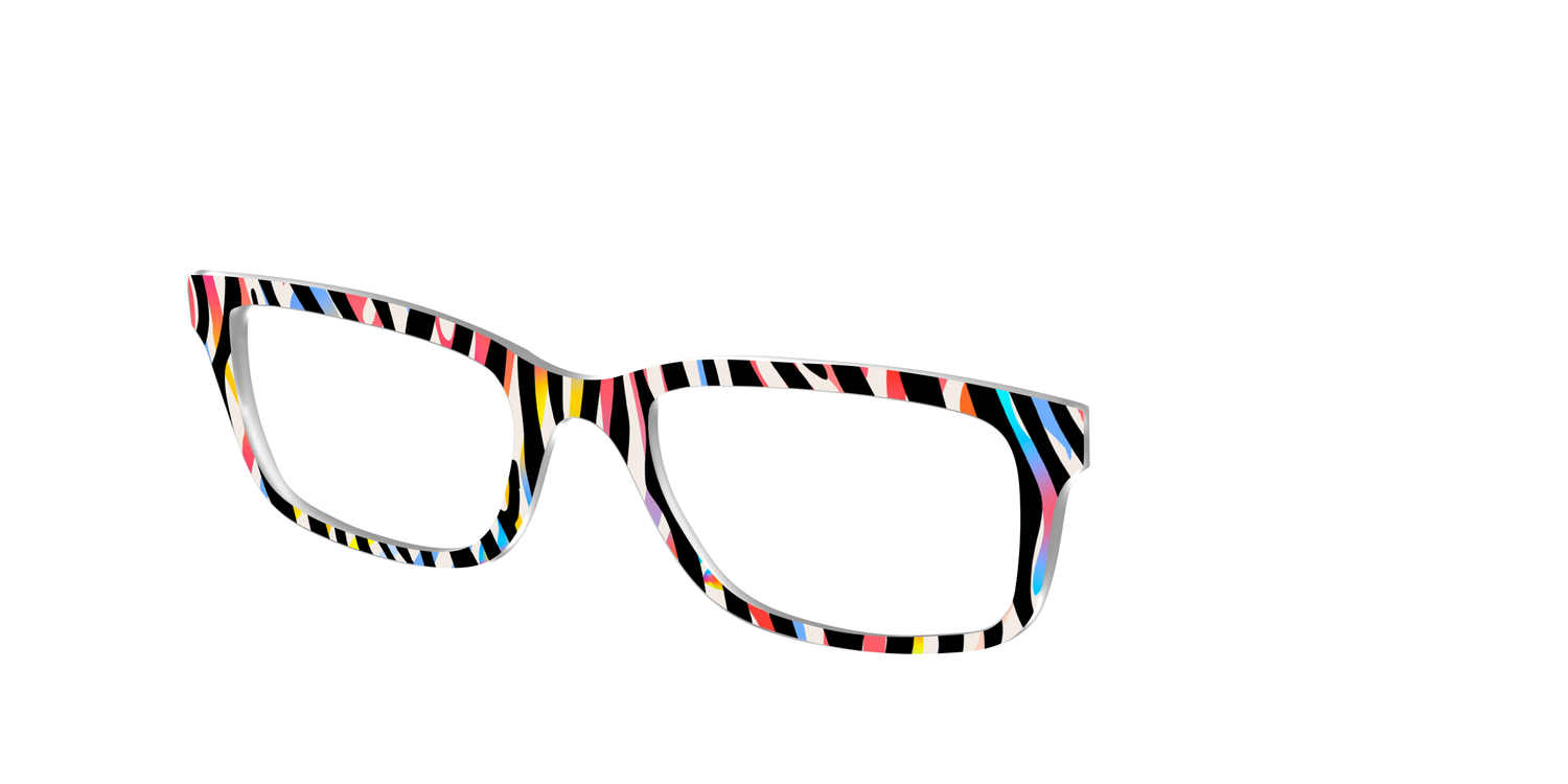 The Vivid Zebra Stripes - Angle Top Image - Pair Eyewear