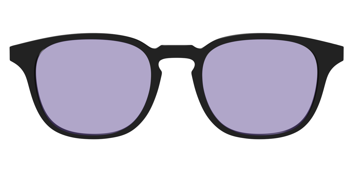 The Black With Celestial Purple Lens - Front Top Image - Pair Eyewear