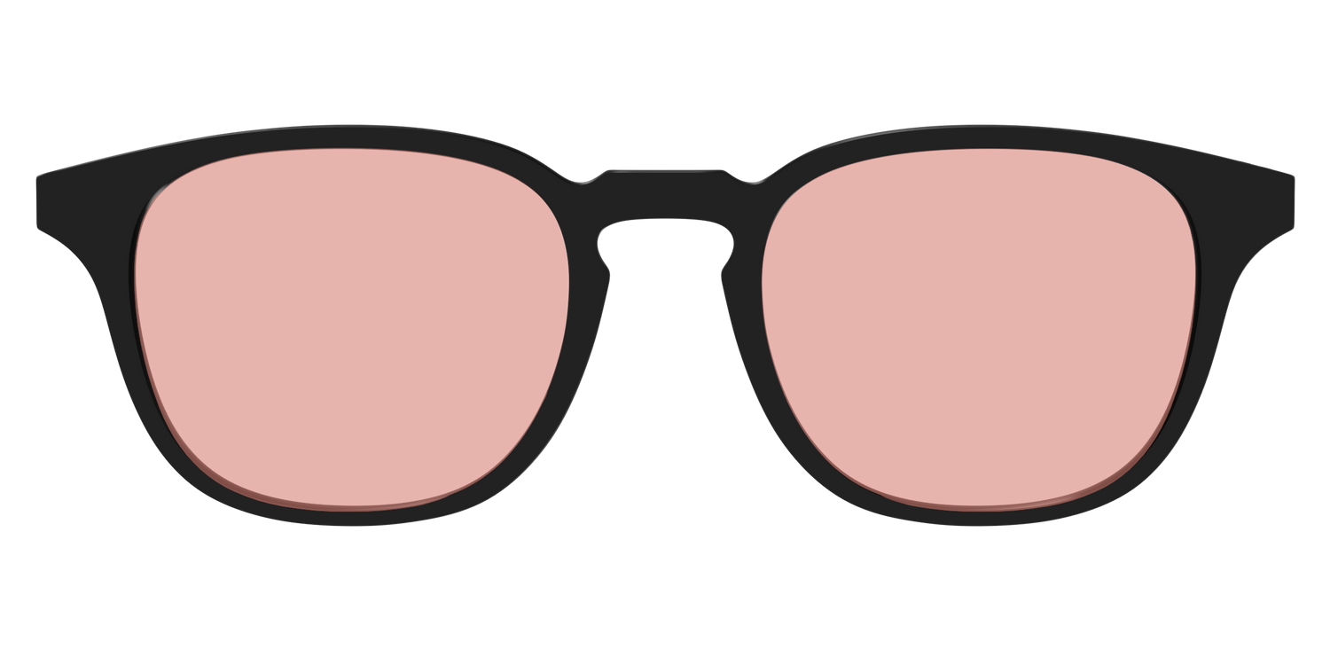 The Black With Coral Pink Lens - Front Top Image - Pair Eyewear