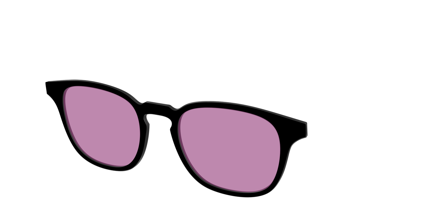 The Black with Pink Racquet Sport Lens - Angle Top Image - Pair Eyewear