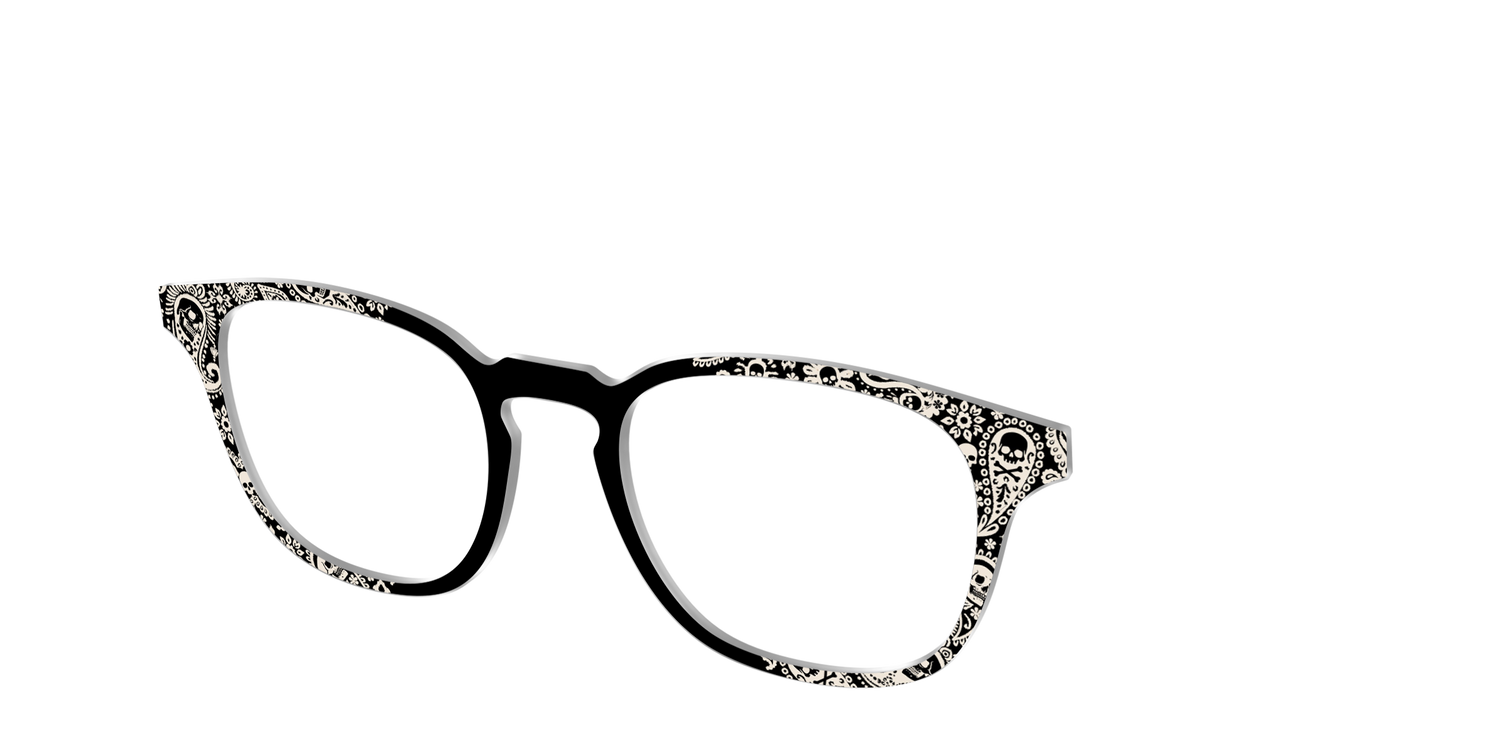 The Bone White Paisley - Angle Top Image - Pair Eyewear
