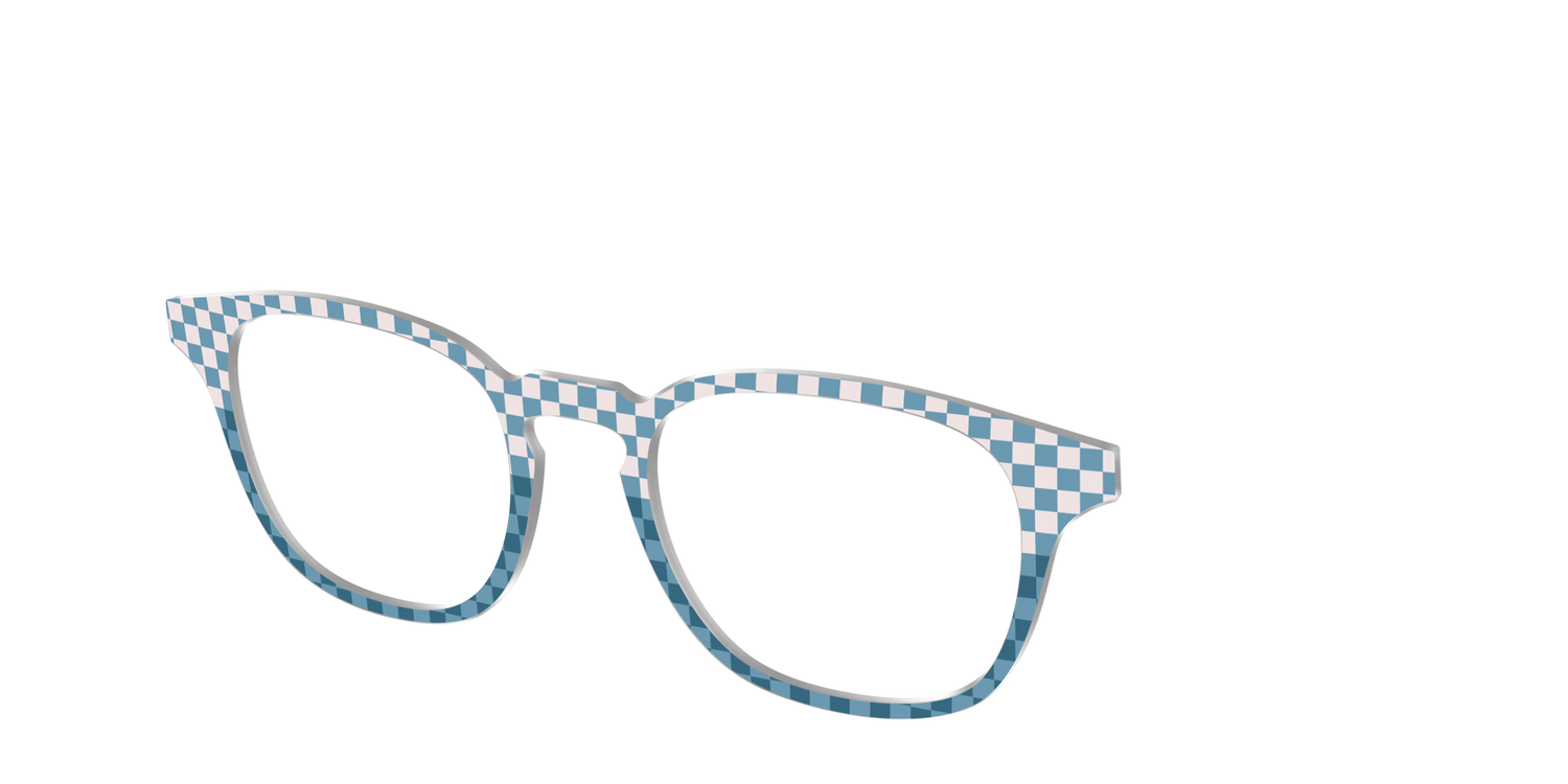 The Cerulean Check Split - Angle Top Image - Pair Eyewear