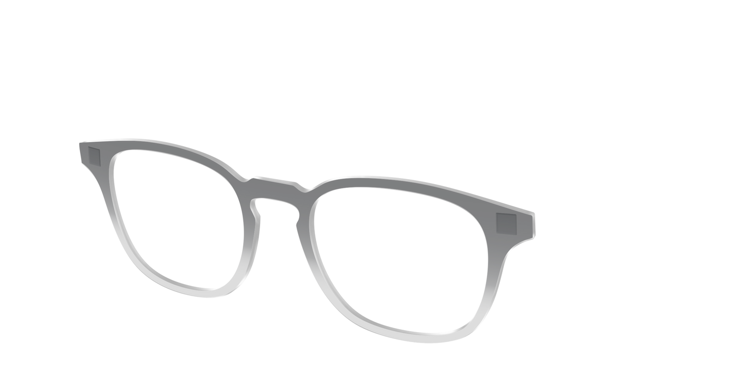 The Charcoal to Light Gray Gradient Crystal - Angle Top Image - Pair Eyewear